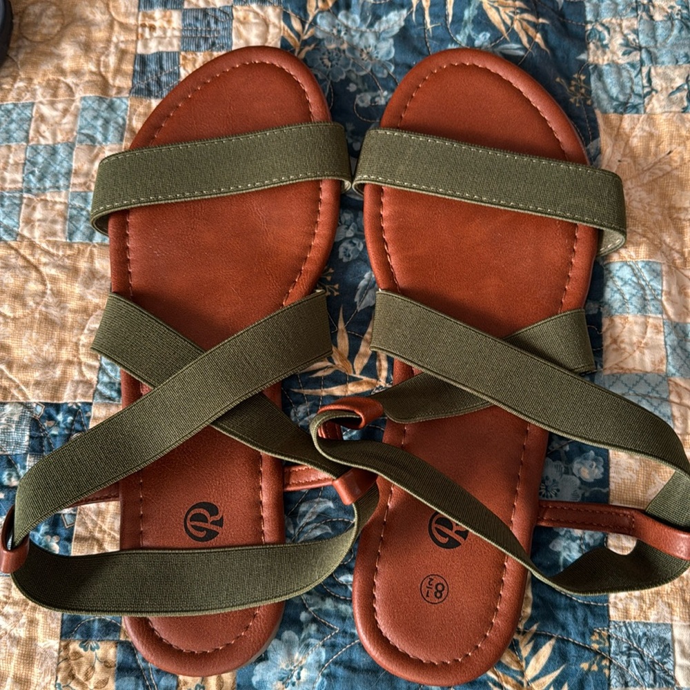 Sandals elastic straps ankle straps